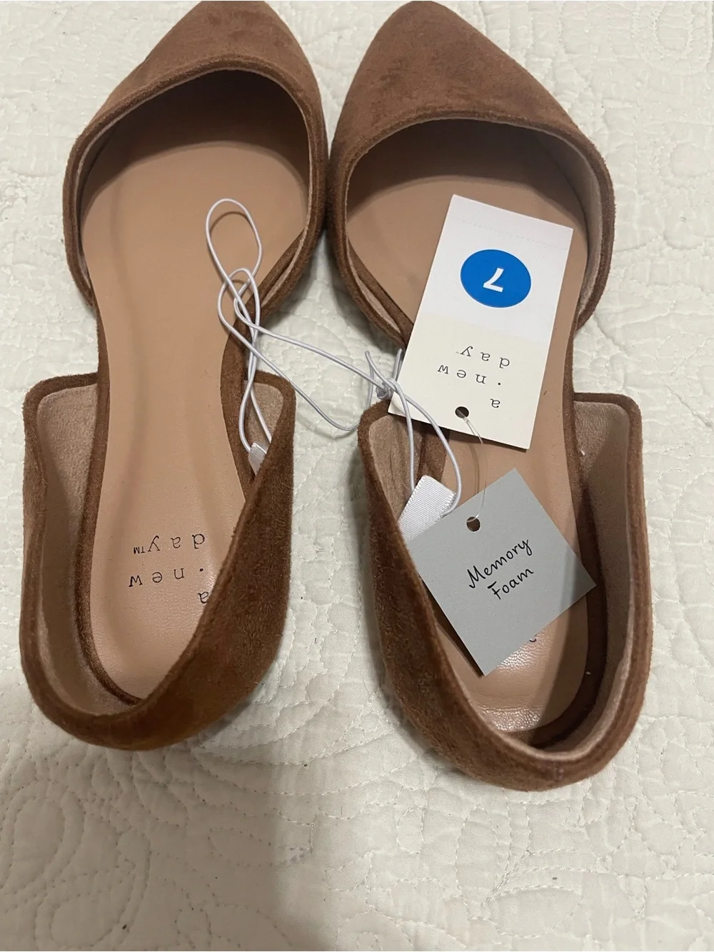 Chestnut Suede Pointed Toe Flats - Women-BNWT-Size 7